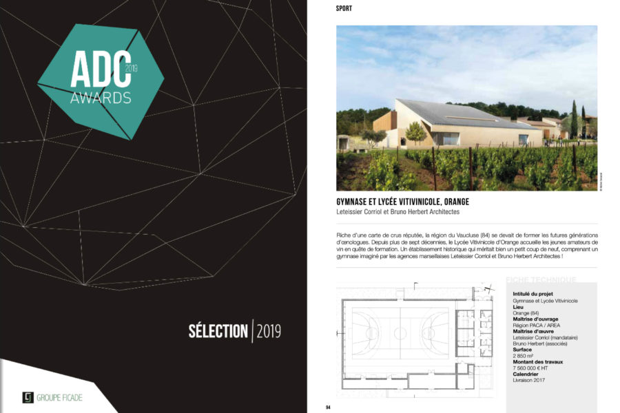 Leteissier Corriol - Agence d'architecture - Gymnase Orange ADC Awards 2019