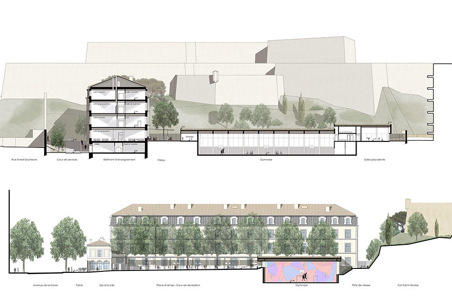 Leteissier Corriol - Agence d'architecture - Collège Gaston Defferre Marseille 13