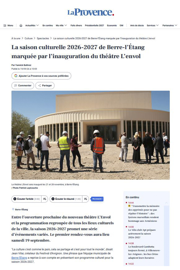 Leteissier Corriol - Agence d'architecture - La Provence Septembre 2026